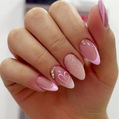 Super Cute And Stylish Ships In 5-10 Business Days Cuffin Nails, Glitter Nails Pink, Nails Pink French, Ideas For Nails, Nail Designs Ideas, Gel Mani, Nail Designs Valentines, Pink French, Classic Nails