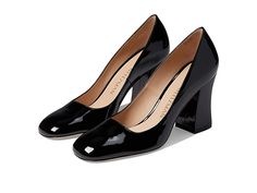 Stuart Weitzman Curveblock 85 Pump - Women's Shoes : Black : From office days to weekends, the Stuart Weitzman Curveblock 85 Pumps ensure to keep your style as well as comfort on point. Sleek leather upper. Comfort leather lining and insole. Slip-on style for easy on and off. Square toe. Flared, curvaceous block heel. Leather outsole. Made in Spain. Measurements: Heel Height: 3 1 4 in Weight: 11 oz Product measurements were taken using size 9, width B. Please note that measurements may vary by s Patent Leather Heels For Work In Fall, Fall Patent Leather Heels For Work, Modern Office Heels For Fall, Patent Leather Heels With Leather Sole For Work, Fitted Heels With Leather Sole For Work, Fall Office Court Shoes Medium Width, Square Toe Court Shoes With Removable Insole For Work, Patent Leather Heels With Branded Insole For Work, Reinforced Heel Patent Leather Heels For Work