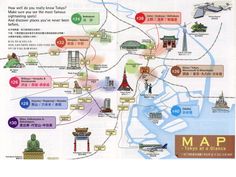 a map showing the locations of major tourist attractions in asia and other parts of the world