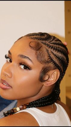 Cornrows Patterns, Pattern Cornrows, Straight Back Cornrows With Designs, Corn Row Braids Styles, Conrows Hairstyles, Cornrow Ponytail Hairstyles, Freestyle Cornrows, Big Chop Natural Hair, Latest Hair Braids