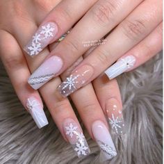 Ice Nails Ideas, Classy Christmas Nails Coffin, Gold Holiday Nails, Long Acrylic Nail Designs, Simple Acrylic Nails, Crystal Nails