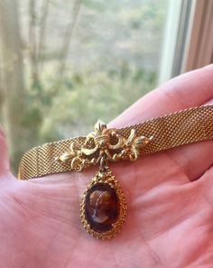 Gorgeous vintage gold mesh hand carved amber cameo choker necklace FREE Shipping Cameo Choker Necklace, Cameo Choker, Vintage Gothic, Cameo Necklace, Gold Choker, Choker Necklaces, Vintage Gold, Necklace Etsy, Choker