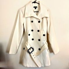 Beautiful White Coat With Black Buttons, New Without Tags. Sz M White Coat, Black Button, Jackets & Coats, Jackets For Women, White, Women Shopping, Black, Color