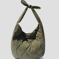 Super light weight quilted nylon hobo bag by Street Level Wardrobe List, Designer Backpacks, Nylon Bag, Hobo Bag, Rebecca Minkoff Hobo, Backpack Bags, Olive Green, Capri, Backpacks