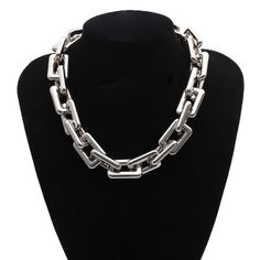 Editor's Notes: The appeal of chain necklaces comes from two traits—their aesthetic designs, and their practical strength. Chains play a large role in the advancement of civilizations. Industrial development and mechanical engineering depended on chains. Now a chain necklace is staple and is key to a successful wardrobe. Note, we have three variations in link type available for this necklace. Material: CCB Chain Colors: Silver, Gold or Combo (Gold a& Silver) Net Weight: 65.9g Due to high demand, Buckle Necklace, Necklace Chain Types, Thick Chain Necklace, Chunky Chain Necklaces, Neck Accessories, Neck Jewellery, Gold Choker Necklace, Neck Chain, Gold Necklace Women