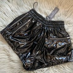 Triangl Leather Swim Shorts That Are Super Cute On! Would Be A Perfect Cover Up!!Last Photo Is Them In A Diff Color. Tagged An Xs But I Am A 4/6 And They Fit Me Because Of The Stretch Waist Band. Edgy Stretch Shorts For Club, Black Stretch Shorts For Club, Edgy Black Shorts For Club Wear, Edgy Black Club Shorts, Fitted Black Shorts With Zipper Closure, Edgy Black Shorts For Party, Black Shorts For Club, Edgy Short Bottoms For Club, Edgy Fitted Shorts With Zipper Closure