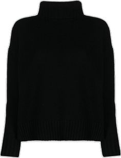 Black Wool Turtleneck With Ribbed Cuffs, Black Ribbed Turtleneck For Winter, Black Cashmere Turtleneck With Ribbed Collar, Black Cashmere Turtleneck With Funnel Neck, Black Cashmere Sweater With Ribbed Neckline, Black Turtleneck Cashmere Sweater, Black Cashmere Turtleneck Sweater, Black Long Sleeve Cashmere Turtleneck, Black High Neck Cashmere Sweater