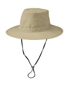 Port Authority ® Lifestyle Brim Hat. C921 - STONE - L/XL | Port Authority Lifestyle Brim Hat in Stone Size Large/XL | Polyester Summer Visor, Beach Watch, Outback Hat, Mens Fedora, Fedora Hat Men, Port Authority, Secret Sale, Selling Clothes, Outdoor Events