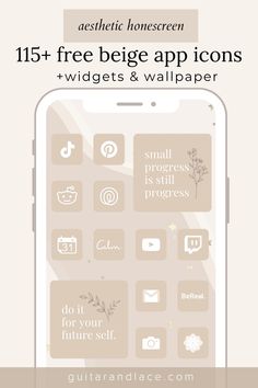 beige aesthetic app icons, neutral phone background and motivational quote widgets for iphone, android and ipad. Beige Aesthetic App Icons, Neutral Phone Background, Motivational Widgets, Beige App Icons, Iphone Icon Packs, App Icons For Iphone, Icons For Iphone, App Logos, Calendar Widget