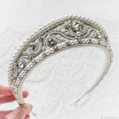 Wedding Headdress, Fairytale Fashion, Headpiece Jewelry, Trendy Sewing, Crystal Tiaras, Handmade Beaded Jewelry, Bridal Tiara, Tiaras And Crowns