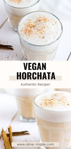 vegan horchata recipe with cinnamon on the side