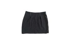 "Vintage 90's mini skirt in black and white pinstripe. Stretchy and fitted with small slits on thigh. Zipper closure.  DETAILS Best fits: Labelled 6 will fit a women's M  Condition: Very good vintage Material: Cotton spandex    MEASUREMENTS Taken from seam to seam while the garment is lying flat. Double the armpit, waist, and hips. Length from Top: 15\" Waist: 13-14\" stretches to  Hips: 17-18\" stretches to" Chic Striped Fitted Skort, Chic Fitted Striped Skort, Fitted Striped Mini Skort, Fitted 90s Style Mini Skort, Fitted Mini Skort In 90s Style, Fitted Striped Mini Skirt With Lining, Fitted Mini Skirt With Vertical Stripes, Fitted Striped Skort With Lined Skirt, Fitted Vertical Stripes Mini Skirt