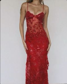 Glamorous Red Evening Dress With Spaghetti Straps, Red Spaghetti Strap Evening Dress For Prom, Red Spaghetti Strap Dress For Prom, Red Prom Dress With Spaghetti Straps, Red Spaghetti Strap Dress For Prom Season, Red Lace Sleeveless Evening Dress, Red Sleeveless Lace Evening Dress, Red Summer Gala Evening Dress, Red Spaghetti Strap Dress For Gala