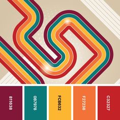 an abstract background with different colors and lines in the shape of curved curves, including red, orange, yellow, green, blue