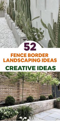 the cover of 52 fence border landscaping ideas