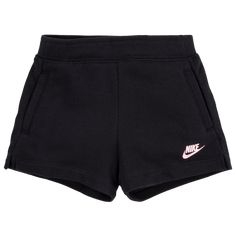 Let your little girls join the club of classic Nike style in the Nike Club Fleece Shorts. Crafted from soft French terry fabric, these shorts keep them looking sporty and sleek all day, every day. The functional pockets keep their essentials close, while the drawcord delivers a fit that's made for playtime. Watch your little girls stand out with fresh Nike style in the Nike Club Fleece Shorts. Inseam length: 2.000. 60% cotton/40% polyester. Imported. Nike Club Fleece Shorts - Girls' Preschool - Sporty Short School Bottoms, Sporty Short Bottoms For School, Cotton Sportswear Shorts For Playwear, Sporty School Shorts, Sporty Black Shorts For Playwear, Black Cotton Shorts For School, Black Cotton School Shorts, Nike Cotton Shorts For Playwear, Nike Bottoms For Playwear In Short Style