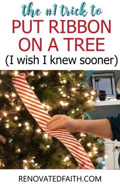 the trick to put ribbon on a tree