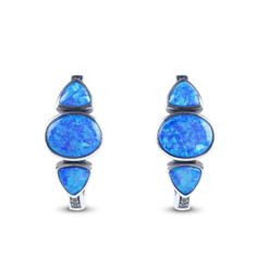 Like the color of blue ocean,the earrings showcase unbelievable natural beauty. You will fall in love with them at first sight.

Weight: 4.85 gWidth: 21.23 mmHeight: 9.41 mmThickness: 3.9 mmMaterial: Plating Color: Silver Blue Opal Gemstone Earrings, Elegant Opal Hoop Earrings, Blue Clip-on Earrings Fine Jewelry, Ocean Earrings, Synthetic Opal, Love Fall, Fall Earrings, Opal Earrings, Online Earrings