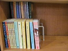 a book shelf filled with lots of books