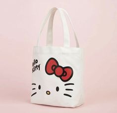 Hello Kitty canvas small tote bag cartoon Sanrio cute fun cream white shopping. Kawaii White Canvas Bag For Everyday Use, White Kawaii Canvas Bag As Gift, White Kawaii Canvas Bag For Everyday, White Kawaii Canvas Bag, Kawaii White Gift Bag, Everyday White Kawaii Canvas Bag, Cute White Rectangular Canvas Bag, White Hello Kitty Print Shopping Bag, White Hello Kitty Print Bag For Daily Use