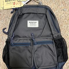 New With Tags Burton Youth Backpack. Print Is Called “Faded”. It’s Dark Gray/Dark Blue. Casual Blue Bags, Blue Backpack With Pockets For Outdoor Use, Blue Outdoor Backpack With Pockets, Gray Bags For Outdoor Activities And Back To School, Burton Backpack, Dark Blue Trim, Backpack School, Blue Trim, Blue Backpack