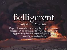 the words belligerrentt are written in white on a dark background with clouds