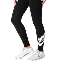 New Nike Leggings (Nwot). No Flaws. Size X-Small Sporty Bottoms With Letter Print, Fitted Sportswear Bottoms With Letter Print, Nike Stretch Casual Leggings, Nike Fitted Bottoms For Streetwear, Stretch Leggings With Letter Print, Casual Fitted Leggings With Letter Print, Fitted Casual Leggings With Letter Print, Trendy Stretch Nike Bottoms, Nike Gym Leggings