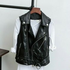 Please note this is in Asian sizing. Please check the measurements carefully before making a purchase. We suggest you buy one or two sizes larger.  Lady PU Leather Waistcoat Gilet Biker Jacket Vest Sleeveless Retro Top Outwear 2XL Bust 100cm/39.4in Shoulder 42cm/16.5in Length 53cm/20.8in For Weight: 65-70kg  3XL Bust 104cm/41.0in Shoulder 43cm/16.9in Length 55cm/21.6in For Weight: 70-75kg  4XL Bust 108cm/42.5in Shoulder 44cm/17.3in Length 57cm/22.4in For Weight: 75-83kg  Material: PU leather  SK Sleeveless Leather Jacket, Waistcoat Fashion, Sleeveless Vest Jacket, Black Waistcoat, Waistcoat Woman, Leather Waistcoat, Retro Tops, Jacket Vest, Vest Coat