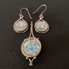 Beautiful Pendant In Sterling Silver And Matching Earrings At Least 92.5% Silver Made In Salerno Italy And The Other Marking Is The Designers Mark. Salerno Italy, White Opal, Vintage Earrings, Matching Earrings, Opal, Women Jewelry, Italy, Sterling Silver, Pendant