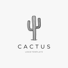 the cactus logo is designed in black and white