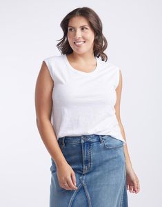 DESCRIPTION Now in sizes 6-22! Our Cali tank was designed with that “California cool” relaxed lifestyle in mind. Offering all-day comfort, the Cali tank is an iconic wardrobe staple designed to take you from weekday to weekend. The flattering sleeve cut and round neckline provide a timeless look, while the tank style allows for easy layering or wearing on its own – an all-season hero. Whether dressed up with jeans and heels, or dressed down with shorts and sneakers, this versatile top is a must- Basic Relaxed Fit Tank Top For Everyday, Comfortable Relaxed Fit Tank Top For Everyday, Casual Relaxed Fit Tank Top For Everyday, Casual Muscle Tank Tee For Spring, Comfortable White Sleeveless Top, Effortless Cotton Tank Top For Everyday, Effortless Everyday Cotton Tank Top, Spring Versatile Relaxed Fit Muscle Tee, Versatile Relaxed Fit Tank Top For Everyday