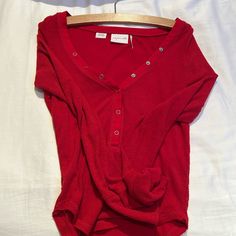 Worn 1-2 Times Brand New Red V-neck Top From Urban Outfitters, Urban Outfitters Red Winter Tops, Red Urban Outfitters Tops For Winter, Urban Outfitters Red Tops For Winter, Urban Outfitters Red Long Sleeve Top, Red Long Sleeve Top From Urban Outfitters, Red Long Sleeve, Urban Outfitters Tops, Urban Outfitters