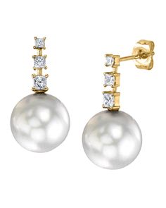 These exquisite earrings feature 10mm high-quality White South Sea pearls, handpicked for their incredible luster and overtones. The pearls are mounted on the finest 18K gold with 0.33 carats of dazzling SI clarity diamonds. These earrings come packaged in a beautiful jewelry gift box, perfect for gifting. High Luster Diamond Earrings For Formal Occasions, Formal Akoya Pearl Earrings With High Luster, Luxury Brilliant Cut Pearl Earrings For Formal Occasions, Formal High Luster Akoya Pearl Earrings, Formal Akoya Pearl Diamond Earrings With Diamond Accents, Formal Akoya Pearl Diamond Earrings With Accents, Formal Akoya Pearl Diamond Earrings, Elegant Gold Pearl Earrings Brilliant Cut, Elegant Gold Pearl Earrings With Brilliant Cut