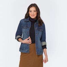 Women's Daily Denim Jacket Dark Wash Relaxed Fit Denim Vest For Fall, Medium Wash Denim Vest For Fall Workwear, Fall Medium Wash Denim Vest For Workwear, Everyday Medium Wash Denim Jacket For Fall, Classic Medium Wash Denim Jacket For Everyday, Classic Everyday Medium Wash Denim Jacket, Classic Medium Wash Denim Jacket, Fall Dark Wash Denim Jacket, Classic Medium Wash Denim Vest For Fall