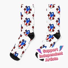 Super soft all-over printed knit socks with extra cushioning in the sole. Suitable for men and women. Only puerto rican will love & understand the puerto rican frog,Coqui Puerto Rican Frog, Frog Socks, Puerto Rican Flag, Puerto Rican, Knit Socks, Socks For Sale, Knitting Socks, Multi Color, Flag