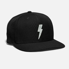 'Lightning' Snapback Cap | Spreadshirt Backwards Hat, Lightning Bolt Design, Lightning Bolt, Gift Stickers, Snapback Cap, New Kids, Travel Accessories, Custom Clothes, Backpack Bags