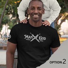 Man of God personalized crewneck T shirt, Chose between 3 options or message us directly for a custom option. A perfect gift for the Christian man in your life. This black cotton T shirt is modern fit, it is not boxy so size up if you want a loose type of fit. This T-shirt is comfortable, soft, light weight, and provides a flattering fit. Options: Black  - 100% combed and ring-spun cotton - Fabric weight: 4.4 oz  - Shoulder-to-shoulder taping - Side-seamed Check out our Etsy store for other simi Man Warrior Of God Personalized Shirt, Personalized Black Crew Neck T-shirt, Personalized Black Cotton T-shirt, Personalized Crew Neck T-shirt For Fans, Personalized Fan Merchandise Crew Neck T-shirt, Customizable Crew Neck T-shirt For Father's Day, Customizable Father's Day Crew Neck T-shirt, Custom Print T-shirt For Father's Day, Black Personalized Short Sleeve T-shirt