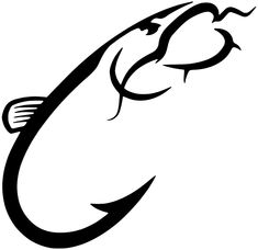 a black and white drawing of a fish