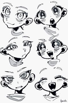 some cartoon faces with different expressions