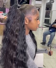 Half Yo Half Down Hairstyles Weave, Half Back Half Down, Mid Half Up Half Down, Mid Ponytail With Swoop, Half Up Half Down Sow In, Half Up Half Down Mid Ponytail, Low Extended Ponytail Weave Middle Part, Mid Half Up Half Down Hair Black Women, Half Up Half Down No Leave Out