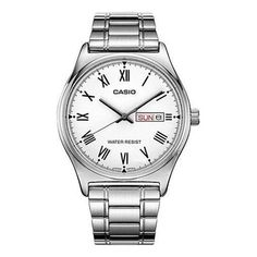 Men's CASIO ins Influencer Fashion Business Casual Classic Pointers Date And Day Display White Dial Waterproof Quartz Stainless Steel Strap Silver Watch Mens MTP-V006D-7B (Casual/Water Proof) Casio Silver Watch, Casio Quartz, Cheap Watches For Men, Cheap Watches, Fashion Business Casual, Fashion Wishlist, Influencers Fashion, Analog Watch, Fashion Business