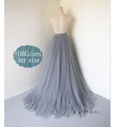 Gray long maxi tulle skirt with a big train,bridesmaid dress,photo shoot tulle skirt Long Train Tulle Gown, Gown With Long Train And Tulle Skirt, Summer Floor-length Tulle Maxi Skirt, Floor-length Tulle Gown, Summer Floor-length Tulle Gown, Fitted Tulle Skirt With Long Train, Fitted Tulle Maxi Dress For Wedding, Floor-length Skirt For Wedding And Prom Season, Wedding Maxi Dress With Tulle Skirt