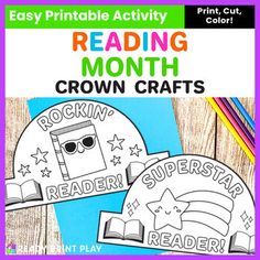 an easy printable activity for reading month grown children to learn how to read and draw