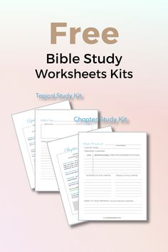 the bible study worksheets kit with text