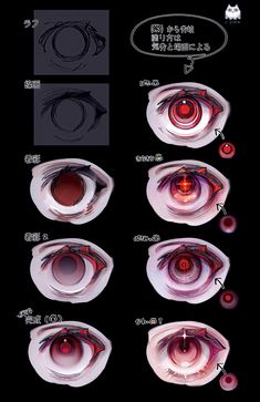 an image of different types of eyeballs in various positions and sizes, including the iris