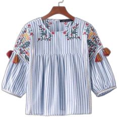 Bohemian Half Sleeve Blouse For Spring, Spring Bohemian Half-sleeve Blouse, Spring Bohemian Half Sleeve Blouse, White Half Sleeve Blouse For Spring, Spring Tops With Floral Embroidery And Half Sleeves, Spring Blouse With Floral Embroidery And 3/4 Sleeves, Embroidered Half-sleeve Tops For Spring, Summer Blouse With Floral Embroidery And 3/4 Sleeve, Half Sleeve Floral Print Cotton Blouse