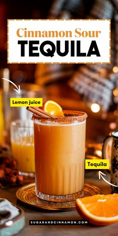 Spice up your cocktail game with a Cinnamon Tequila Sour! 🍹🌶️ A unique mix of cinnamon and tequila, this drink is perfect for warming up your evenings. Easy to make and packed with flavor—save this pin for your next drink recipe! 📌🍸