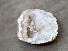 Aquamarine Ring in Gold , Pointed Crystal Stone Wire Wrapped Ring , Rose Gold , Sterling Silver , Bo Bohemian Crystal Ring With Raw Stone As Gift, Bohemian Style Crystal Ring With Raw Stone For Gift, Bohemian Open Ring Crystal Ring For Healing, Adjustable Bohemian Crystal Ring With Ethical Gemstones, Bohemian Raw Stone Crystal Ring Gift, Bohemian Open Crystal Ring For Healing, Bohemian Style Raw Stone Crystal Ring, Bohemian Rings With Raw Stone For Healing, Bohemian Rings With Raw Stone