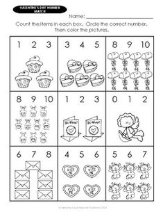 the worksheet for valentine's day numbers