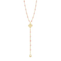 Lucky Classic Gigi Rosée diamond rosary, Yellow Gold, 17.7" Diamond Rosary, Gold Rosary, 18k Gold Necklace, Clover Necklace, Lucky Clover, Sparkle Diamonds, Rosary, Long Necklace, Timeless Design